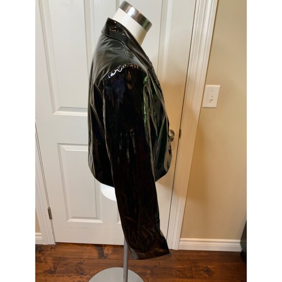 Baum Und Pferdgarten Black Vegan Pleather Cropped Jacket Blazer Size M NWT! $259 - Picture 2 of 5